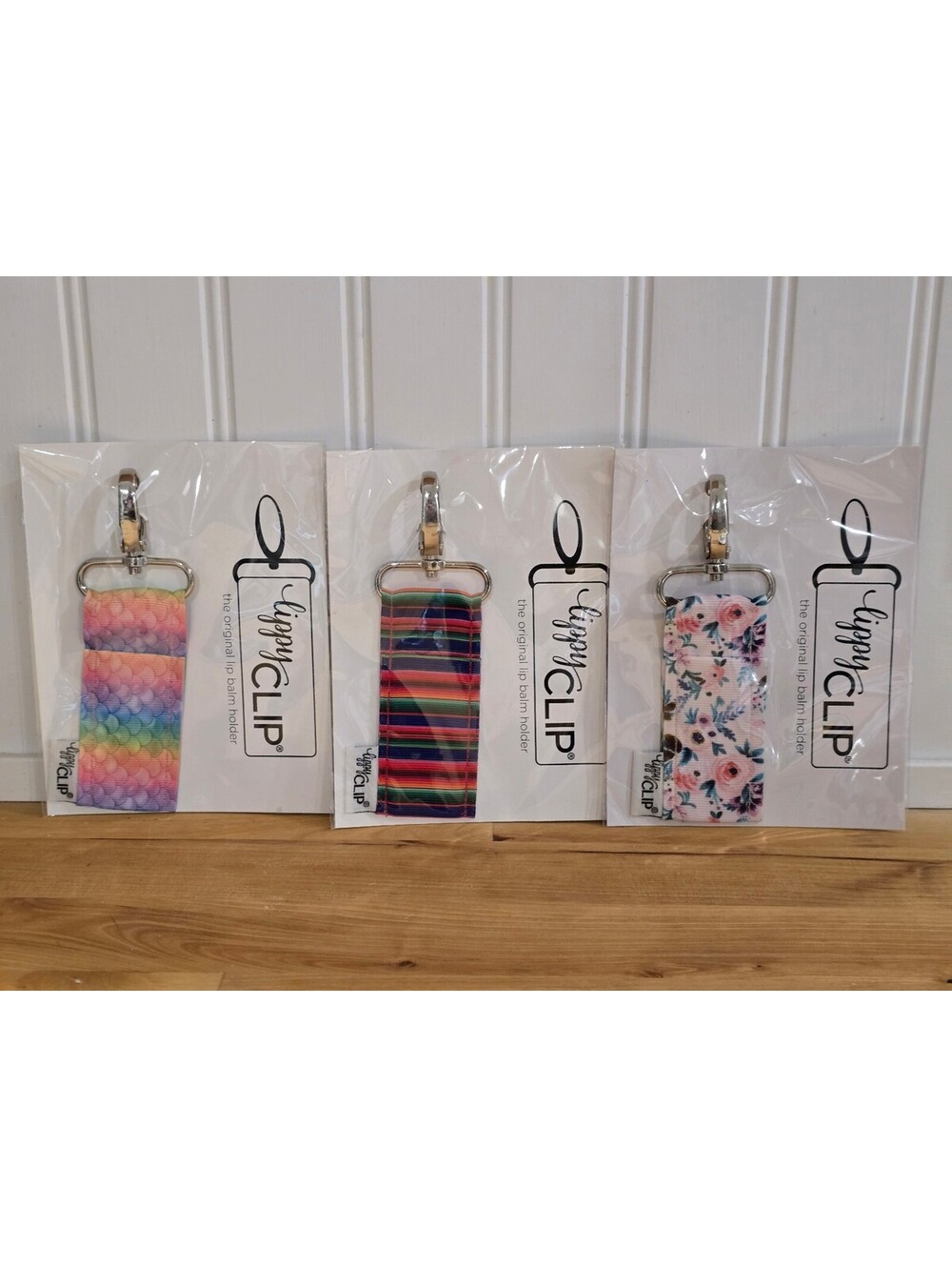 Lot of 3 Lippy Clip Original Lip Balm Holder - Assorted Fun Patterns 3 styles